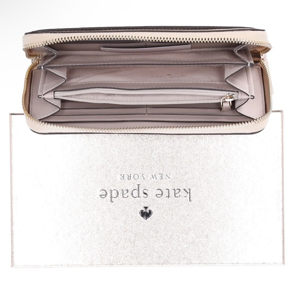 Kate Spade Shimmy Tinsel Glitter Boxed Large Continental Wallet Gold Holiday - Picture 7 of 8
